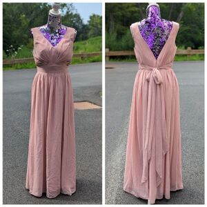 VNaix Dusty Rose A-Line Bridesmaid Formal Chiffon Gown‎ Balletcore Girly Fair 8